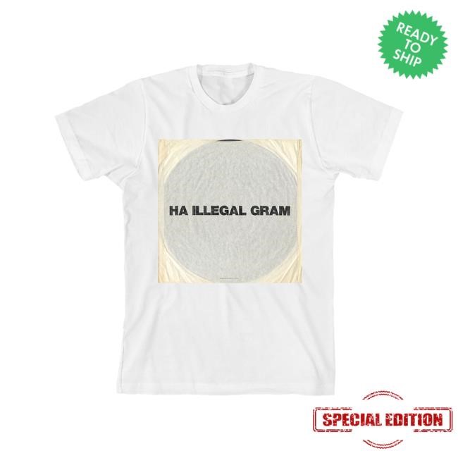 Official Liam Gallagher Merch Store Ha Illegal Gram Tee Shirt | Liam Gallagher