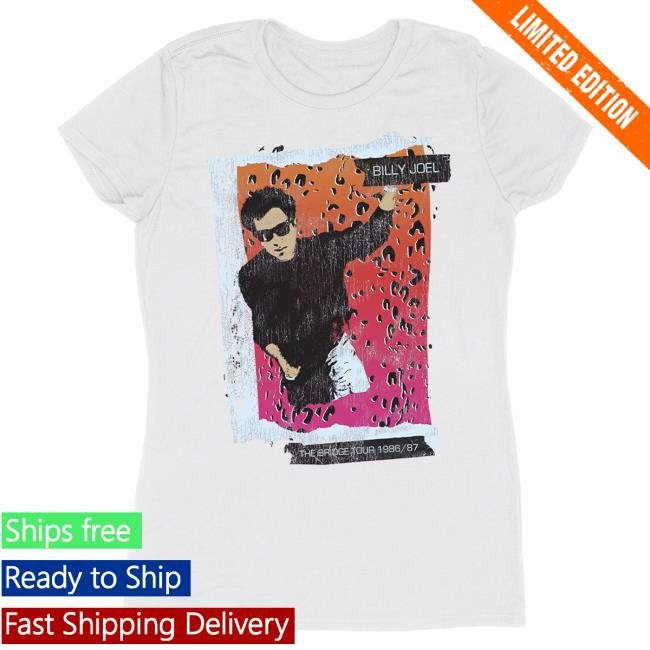 Official Billy Joel Merch Store Billy Joel Bridge Tour 86-87 Women's Attractive Shirt - Online Exclusive Billy Joel Apparel Clothing Shop
