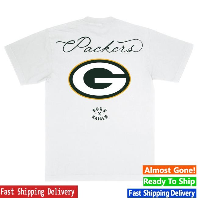 Official Born X Raised Merch Store Born X Raised + Packers Fine Line Shirt: White By Bxr Sport + NFL
