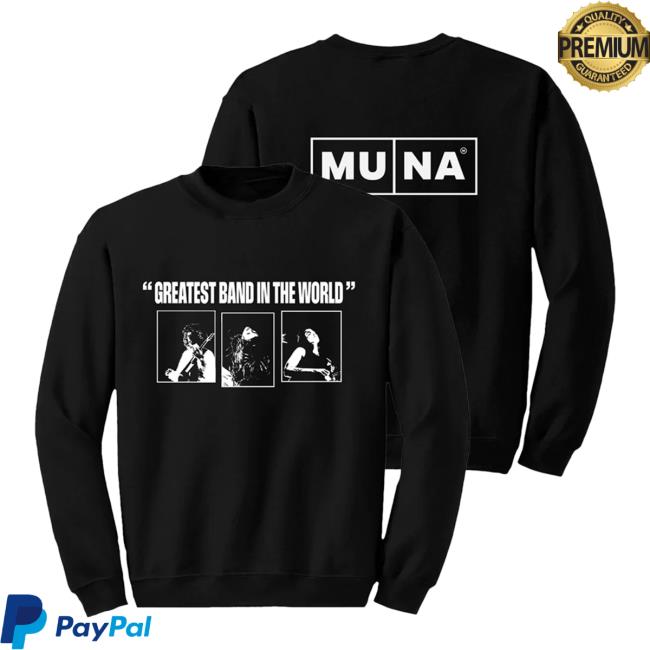 Muna Merch Greatest Band In The World Photo Black Hoodie