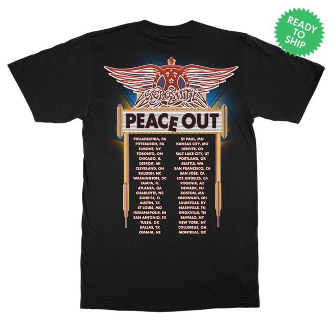 Official Aerosmith Store Peace Out Tour Tshirt