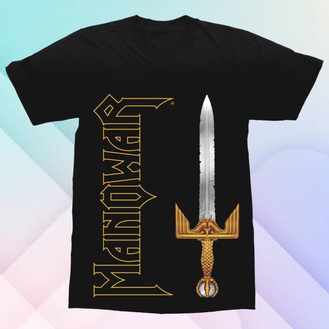 Manowar Tee Sword Vertical Yellow Logo