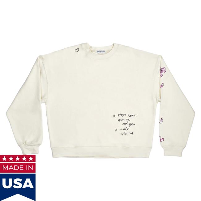 Colleen Hoover Merch It Stops Here With Me And You It Ends With Us Long Sleeved T Shirt