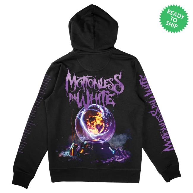 Official Motionless In White Merch Touring The End Of The World Tteotw Zip Up Hooded Sweatshirt