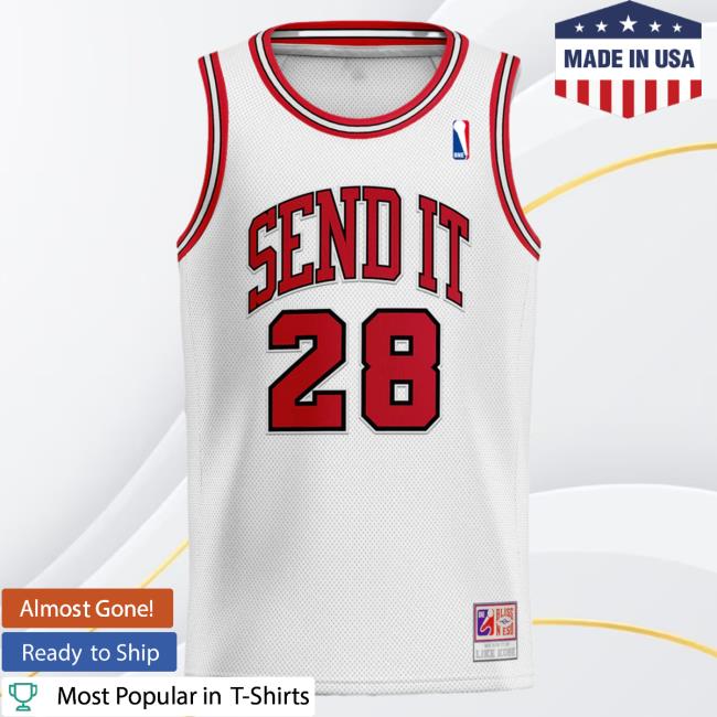 Official Merchbar Bliss n Eso Send It White Basketball Jersey Hot Shirt Merch Bar