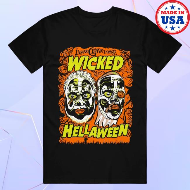 Official Icp Merch Clothing Store Insane Clown Posse Wicked Hellaween Zombie Black Top Shirt