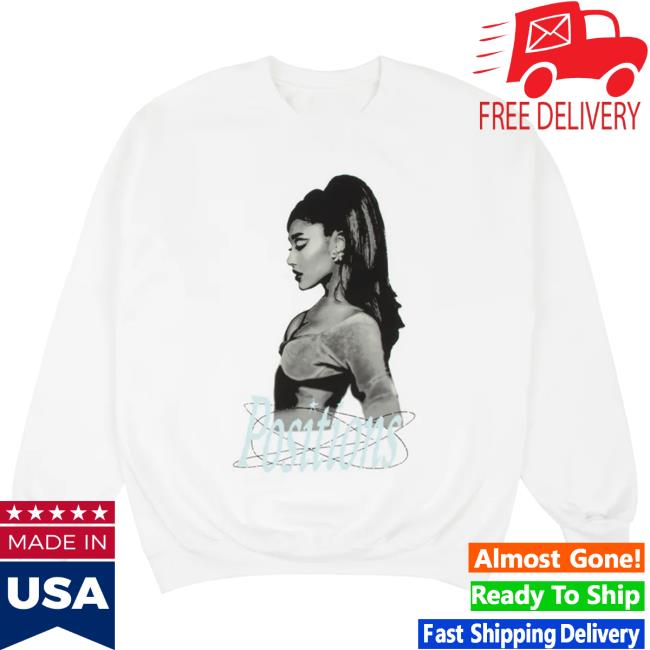 Official Ariana Grande Merch Store Ariana Grande positions rewind white Popover Sweatshirt Ariana Grande Apparel Clothing Shop ArianaGrande