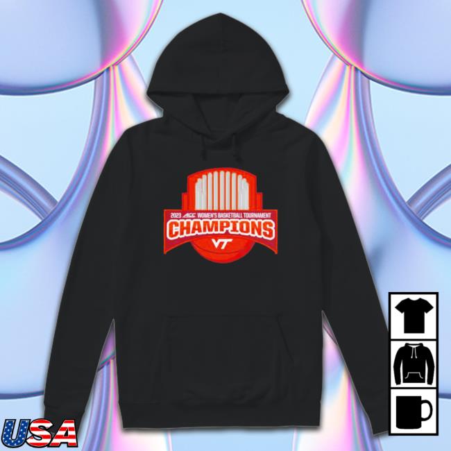 Virginia Tech Hokies 2023 Acc Women’S Basketball Tournament Champions Shield Shirt Virginia Tech Hokies 2023 Acc Women’S Basketball Tournament Champions Shield Shirt