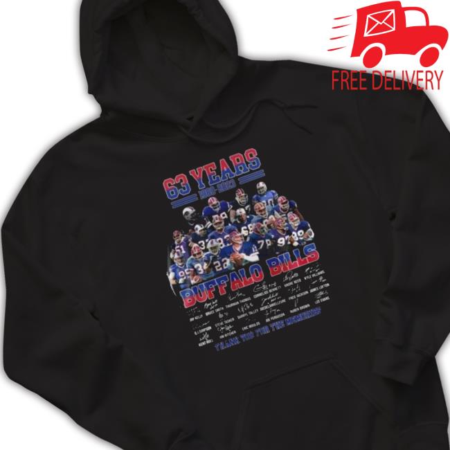 This Is 63 Years 1960-2023 Buffalo Bills Thank You For The Memories Signatures Hooded Sweatshirt