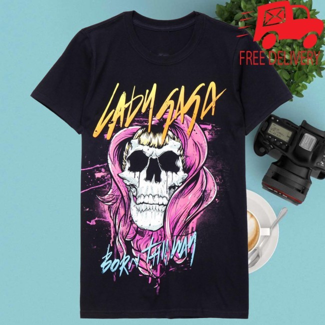 Lady Gaga Born This Way Skull Girls Tee