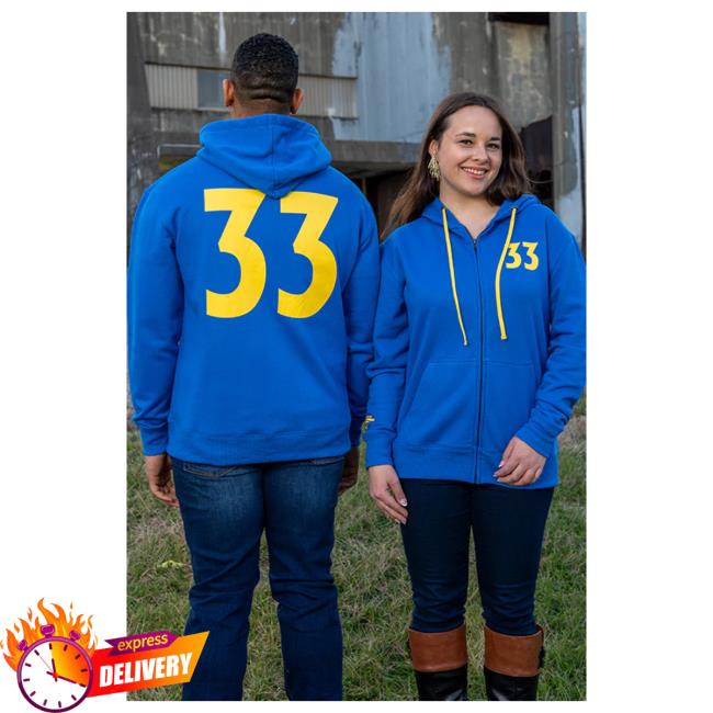 Official Fallout Merch Store Fallout Vault 33 Zip-Up Hooded Sweatshirt