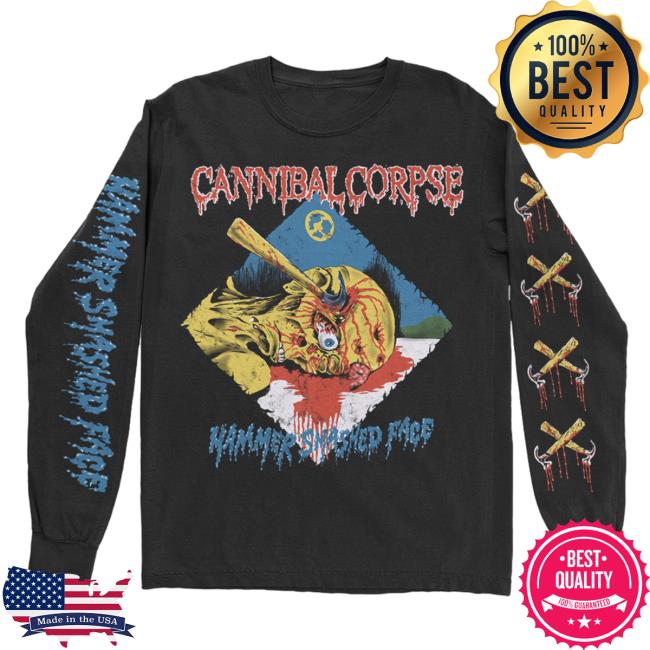 Official Cannibal Corpse Merch Store Hammer Smashed Face Long Sleeve T-Shirt Black CannibalCorpse
