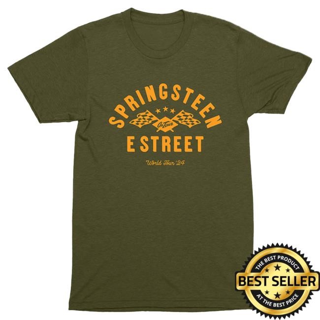 Official Bruce Springsteen Merch Store Springsteen & The E-Street Band Arch Flags 2024 World Tour Shirt 2024