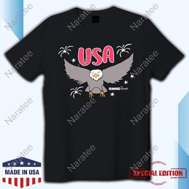 Drawings By Trent John Sadak 4Th Of July Adult Usa Tee Shirt
