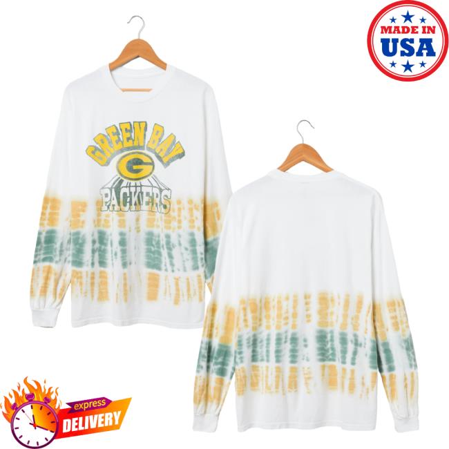 Official Junk Food Apparel Clothing Store Shop Tie-Dye Junkfoodclothing Green Bay Packers Tie Dye Long Sleeve Tees