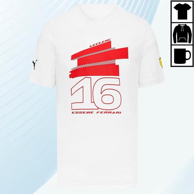 Scuderia Ferrari F1 Puma Men's Charles Leclerc #16 Driver S/S Tee-White/Red
