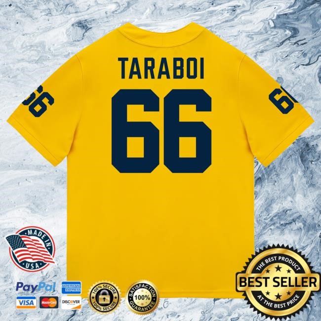 Michigan Wolverines #66 Dan Taraboi Student Athlete Maize Football Jersey Tshirt The M Den Shop Official