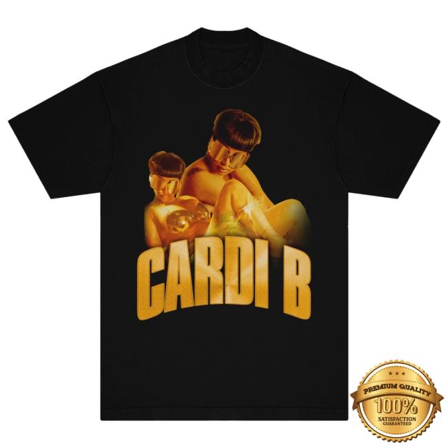 Cardi B Official Merch Store Gold Logo Tee Shirt