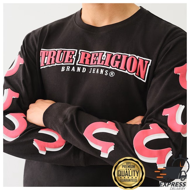 Truereligion Repeated Horseshoe Long Sleeve Tee LS
