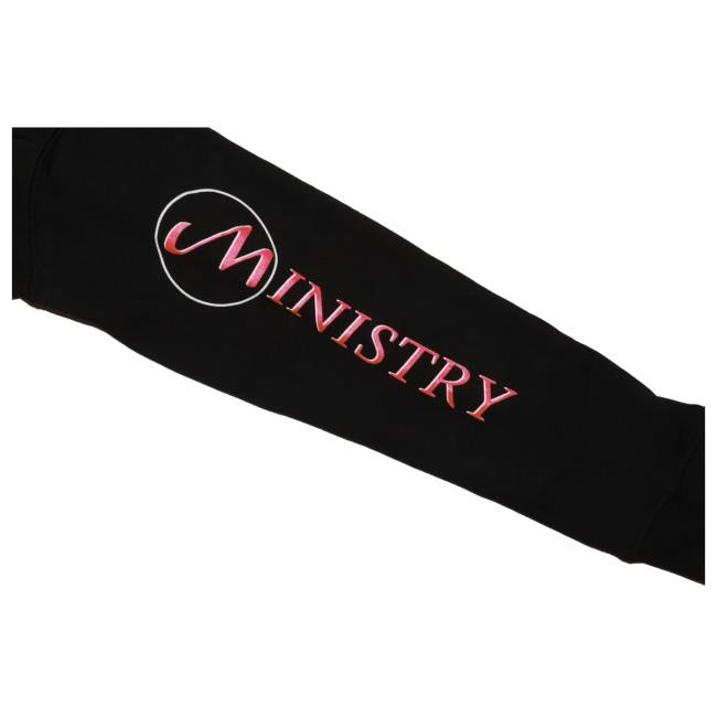 With Sympathy Text Crop Top Popover Hoodie (Black) Ministry Store Merch