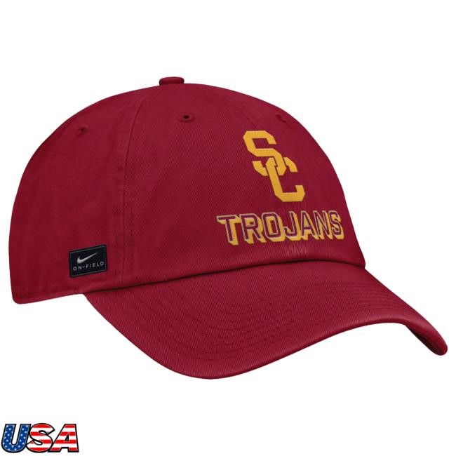 USC Trojans Nike Cardinal SC Interlock Sideline Gameday Unstructured Adjustable Cap USC Bookstores Officical