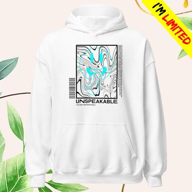 Official Unspeakable Merch White Smiley Swirl Crewneck