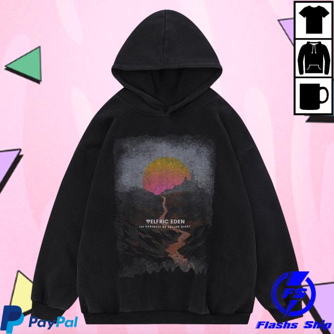 Official Aelfric Eden Clothing Merch Store Aelfric Eden Mountain Sunset Print Hoodie Black AelfricEden