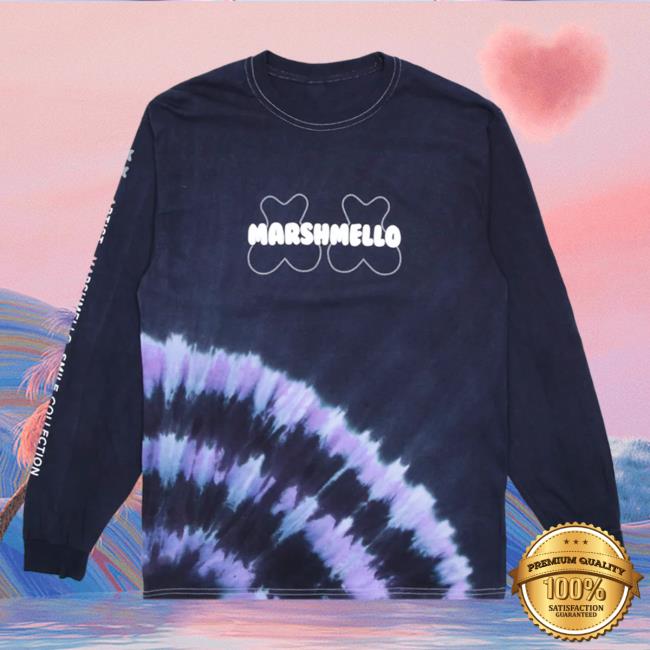 Official Marshmello Apparel Clothing Merch Store Marshmello Mello Spot Dye L/S Long Sleeve New Shirt Black Marsh Mello Shop