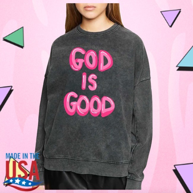 Guidingcross God Is Good Christian Washed Sweatshirt Crewneck