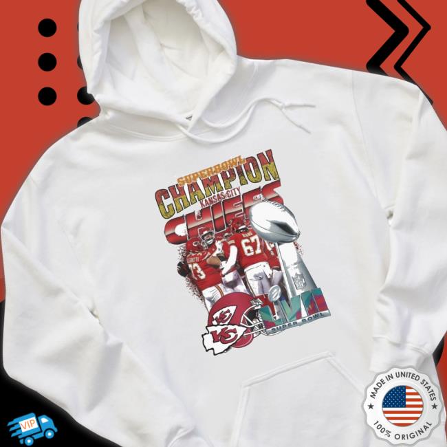 Kansas City Chiefs Team Superbowl Lvii 2023 Champion Helmet Trophy Long Sleeve Shirt