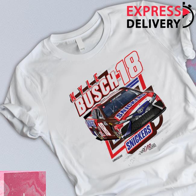 Official Kyle Busch Joe Gibbs Racing Team Collection White Snickerst Shirts