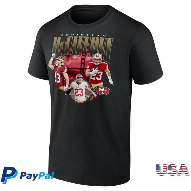 Notorious Christian McCaffrey 49ers NFL Football tee stacked for fan wardrobe