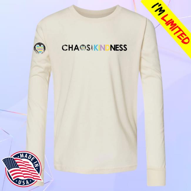 Official Chaos And Kindness Store Chaos & Kindness Logo Long Sleeve Tee Shirt Natural