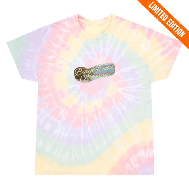Official Beachwood Artisan Bwa Tie Dye Hazy Rainbow Tee Shirt