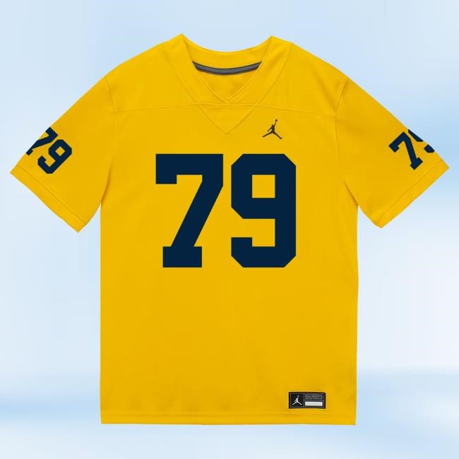 The M Den Michigan Wolverines #79 Ty Haywood Student Athlete Maize Football Jersey Tees