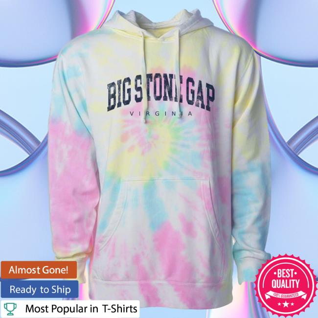 Official Hometown Apparel Clothing Merch Big Stone Gap Virginia Urban Vibe Tie-Dye Hooded Sweatshirt Tie Dye Sunset Swirl / Navy