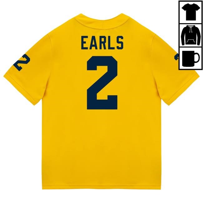 The M Den Michigan Wolverines #2 Shamari Earls Student Athlete Maize Football Jersey T Shirt