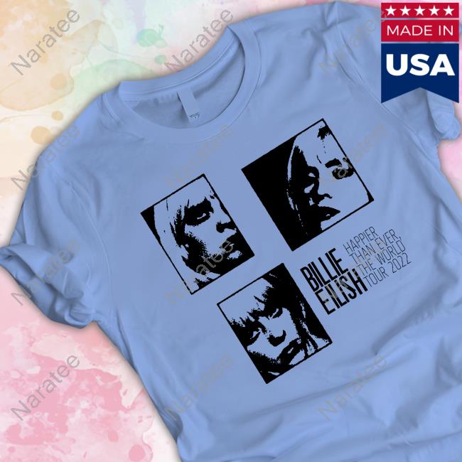 Official Billie Eilish Montage Lime Happier Than Ever The World Tour 2022 T-Shirt