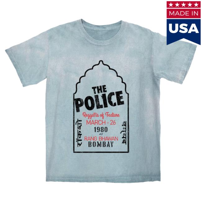 Official Merch Bar The Police Band Bombay 1980 Concert Color Blast T-Shirts MerchBar ThePolice