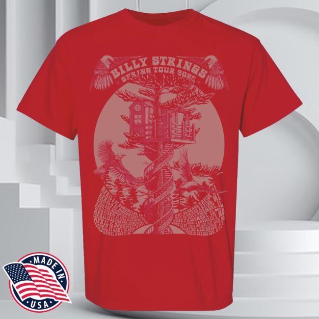 Official Billy Strings Merch Store Spring 2025 Tour Poster Shirt with Dates (Simon Berndt)
