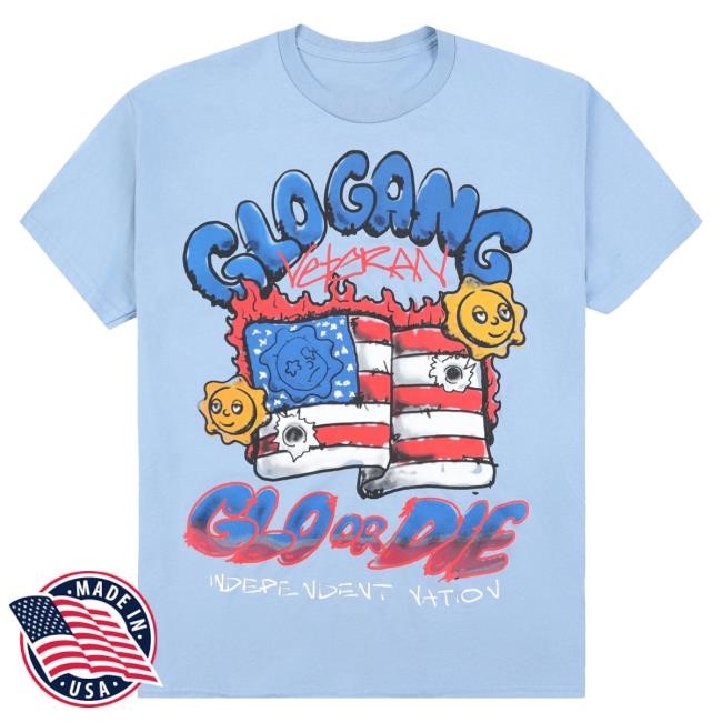 Official Glo Gang Glo or Die Veteran Hot Shirt (Blue)