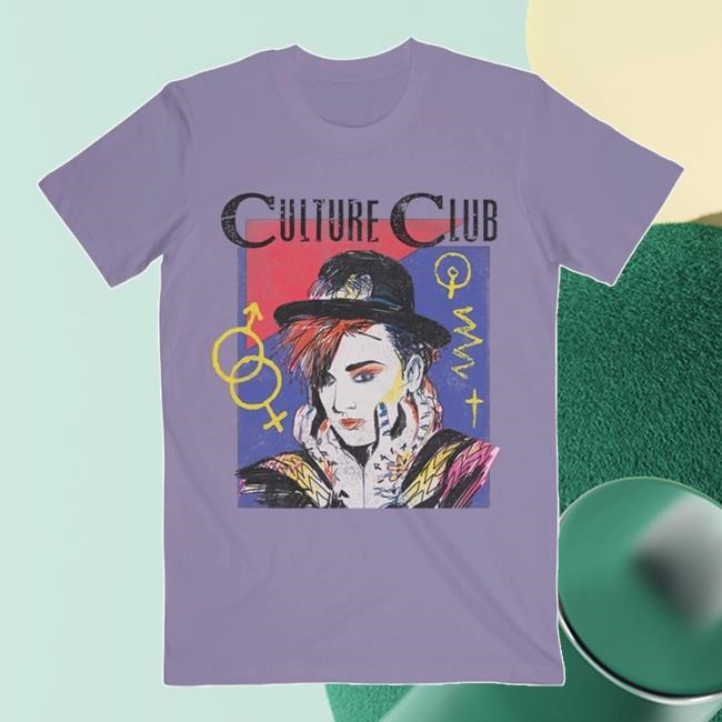 Culture Club Merch Shop Sketchy Symbols Lavender 2024 Shirt Boy George and Culture Club