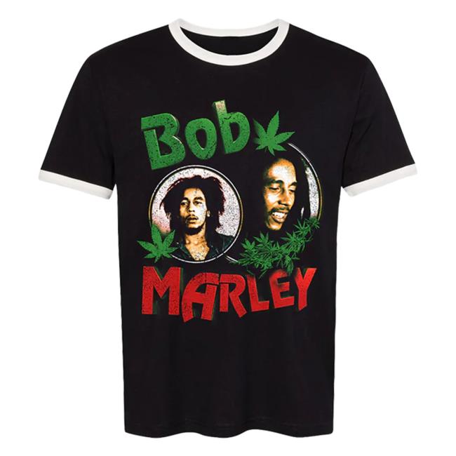 Official Bob Marley Merch Store Shop Bob Marley Black Ringer Core T Shirt