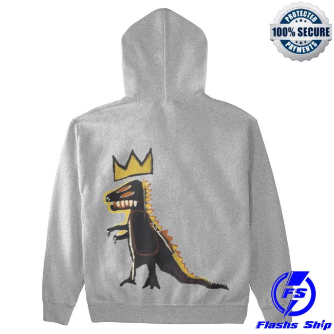 Official The Brant Foundation x Rome Pays Off Jean-Michel Basquiat Pez Dinosaur Hood Gray BrantFoundation