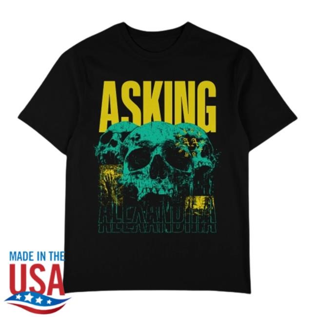 Official Asking Alexandria Merch Store Skull Tee Shirt Asking Alexandria Store