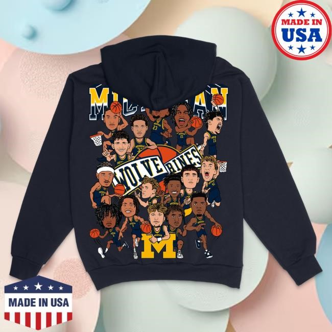 Collector Winter Layer Michigan Caricature Hoodie Navy Kiwiclo