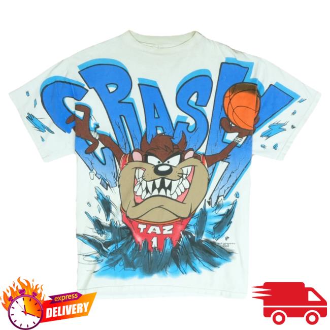 Official Throwback Vault Vintage Taz Crash Basketball Looney Tunes Shirt 2023 All Over Print Aop 1995 90S