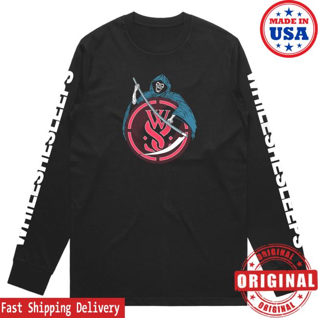 Official While She Sleeps Merch Bar I Hope Your God Can Save You As Your Devil Leads The Way The Reaper Sweatshirt Black Merch Bar