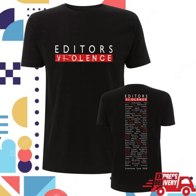 Violence European Tour 2018 Black New T-Shirt Editors Band