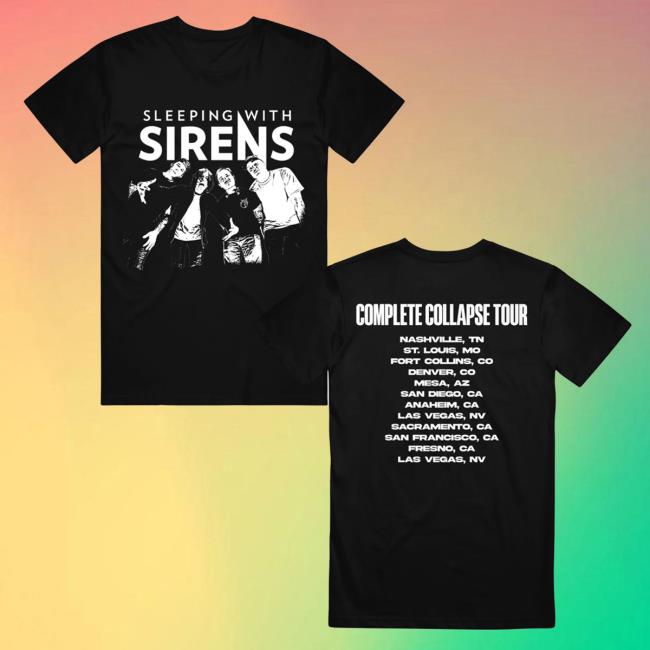 Official Sleeping With Sirens Merch Photo Tour Black Tees